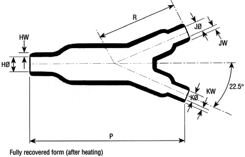 Heat Shrink 2-Way Outlet Shapes