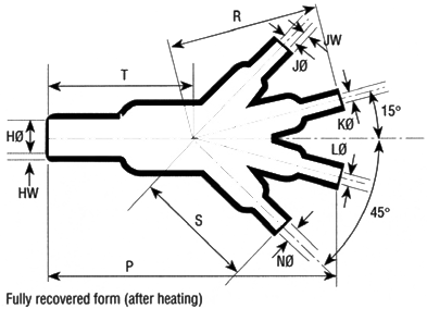 Heat Shrink 4-Way Outlet Shapes
